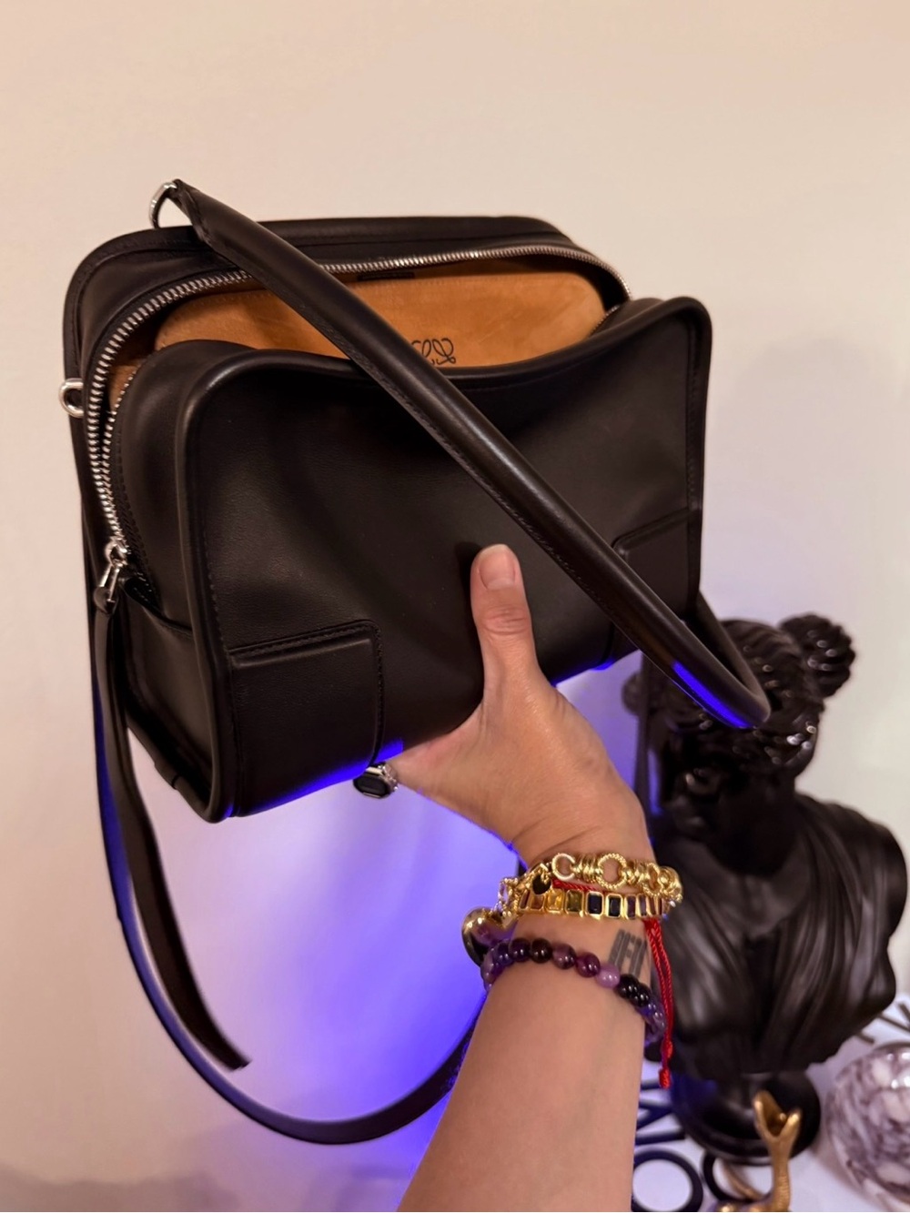 LOEWE AMAZONA 180 SMALL BLACK LEATHER - Picture 12 of 15